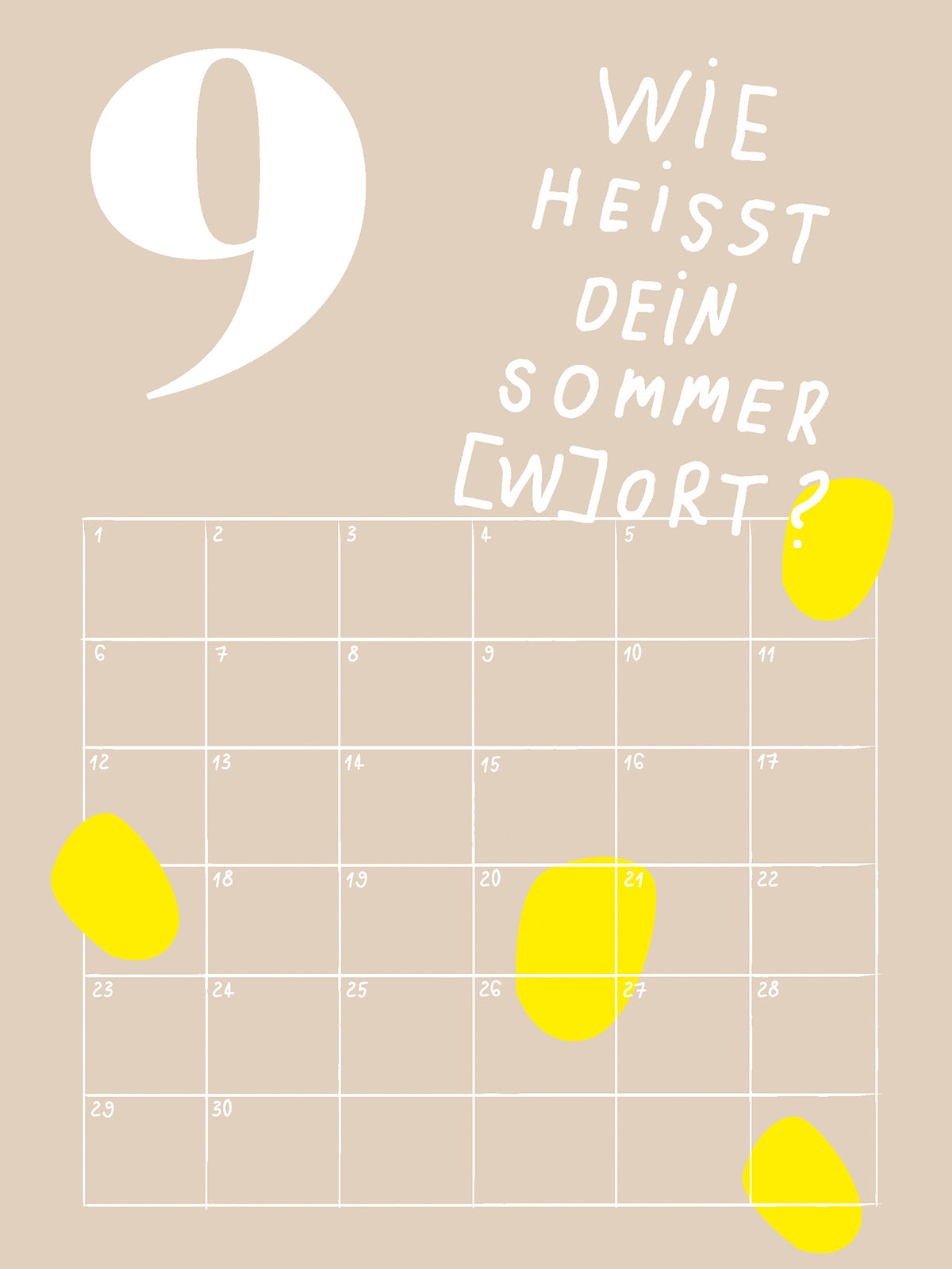 Geburtstagskalender — Kalender ohne Jahresbezug