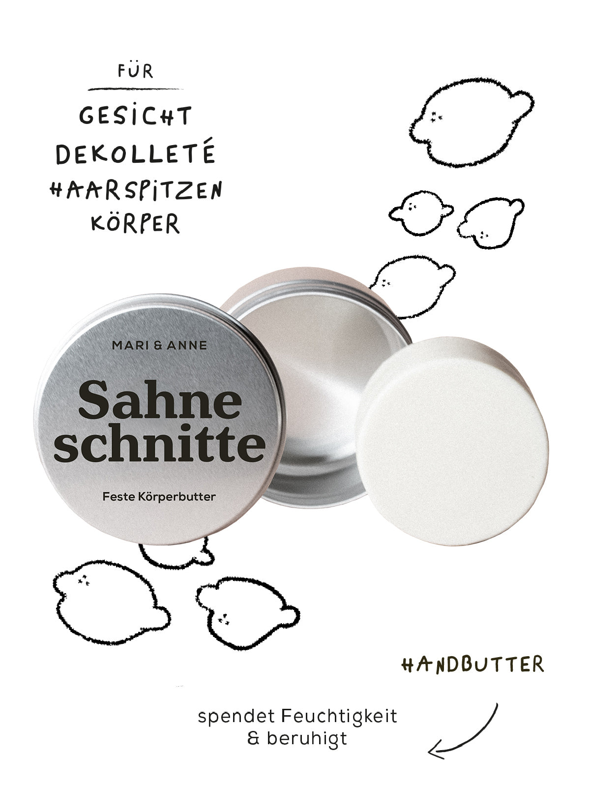 SAHNESCHNITTE LEMON — Feste Hand- & Körperbutter "lemon"