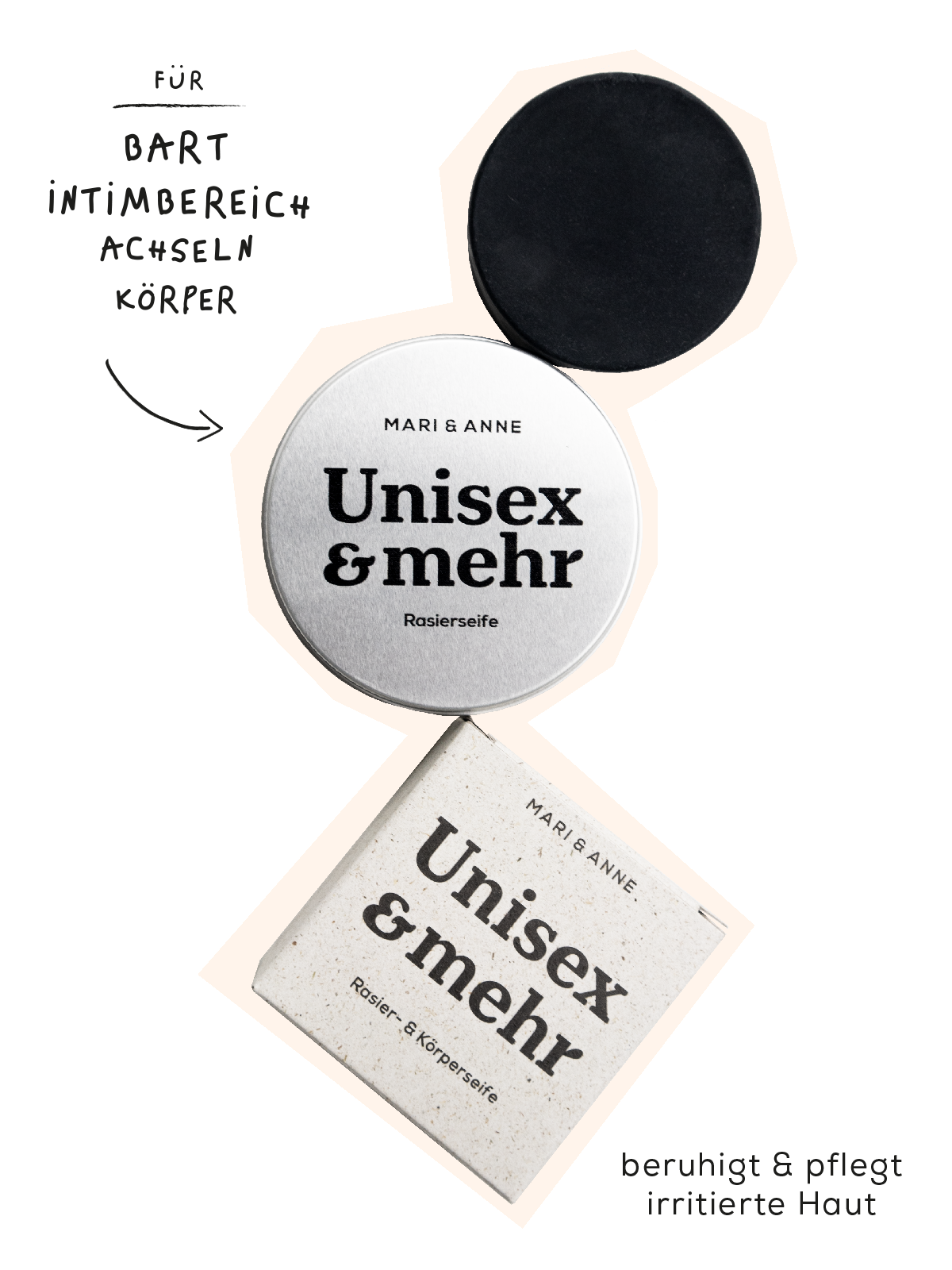 UNISEX & MEHR — KÖRPER + RASiERSEiFE "DOSE"