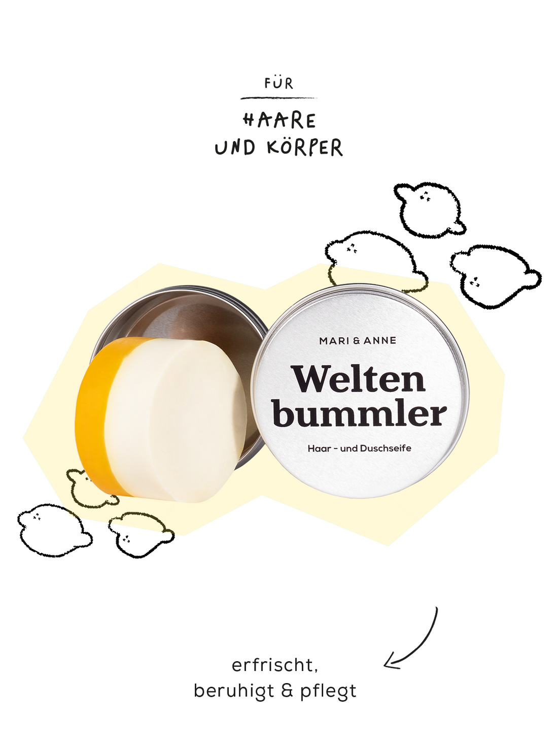 B-WARE WELTENBUMMLER — HAAR- UND KÖRPERSEIFE