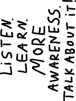 LISTEN. LEARN. MORE AWARENESS! — POSTKARTE
