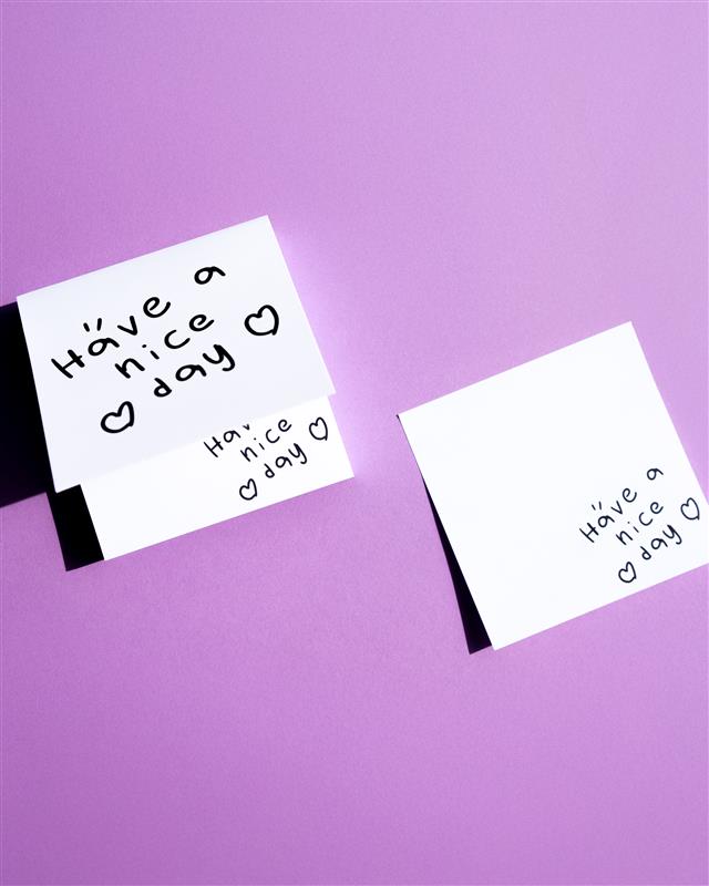 Haftnotiz mit Softcover — &quot;Häve a nice day&quot;