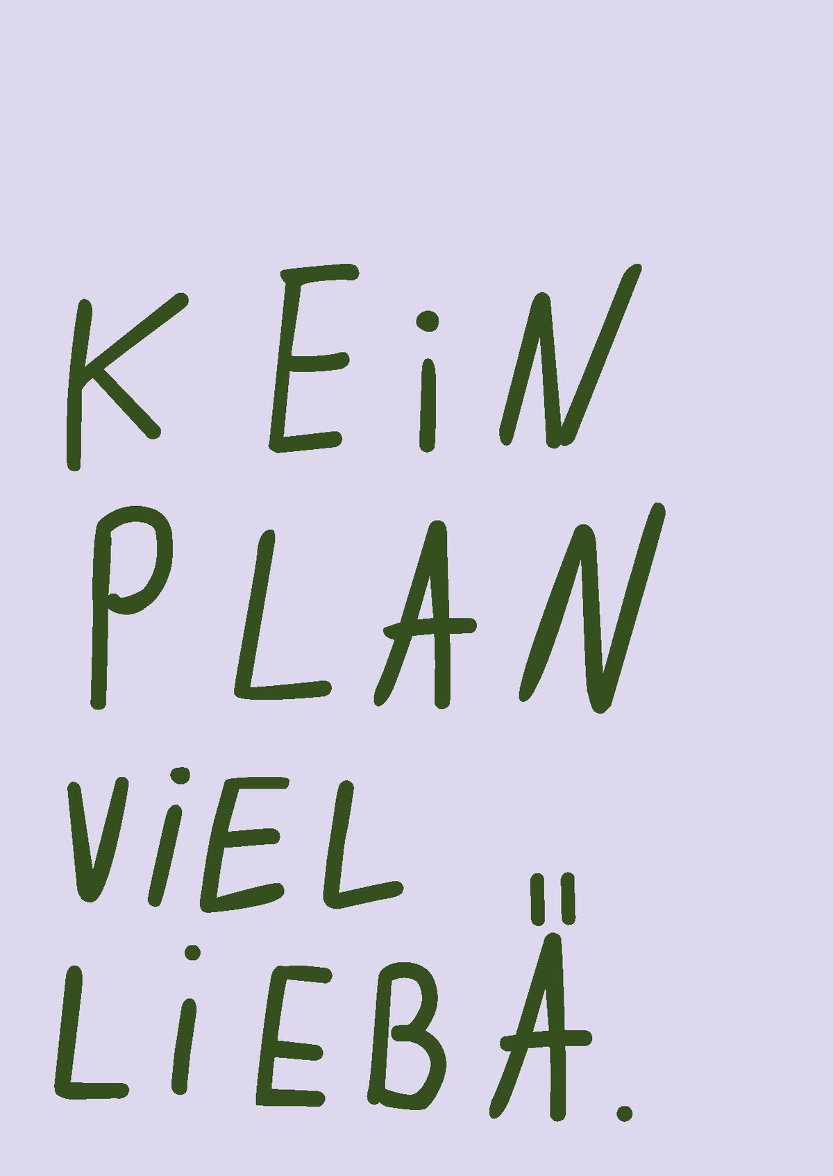 Kein Plan viel Liebä — Postkarte